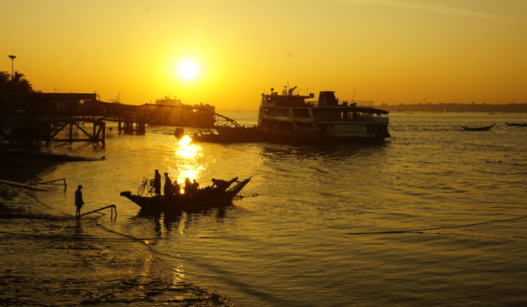 Yangon by river