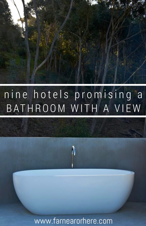 Stay in a hotel boasting a bathroom with a view...