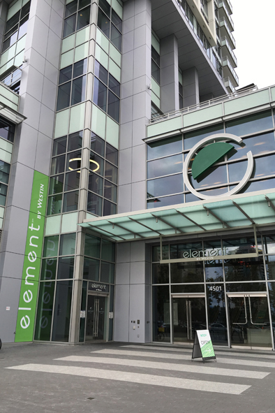 Element Vancouver Metrotown is a green hotel in the Canadian city's suburbs. Pic Sarah Nicholson
