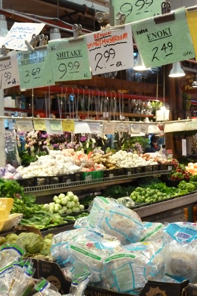 A fruit and veg stall at Granville Island.