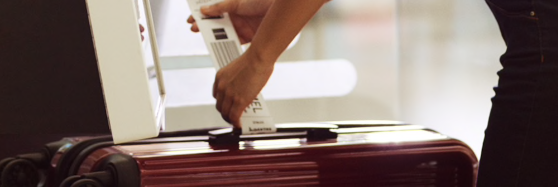 Checking luggage at the airport ...